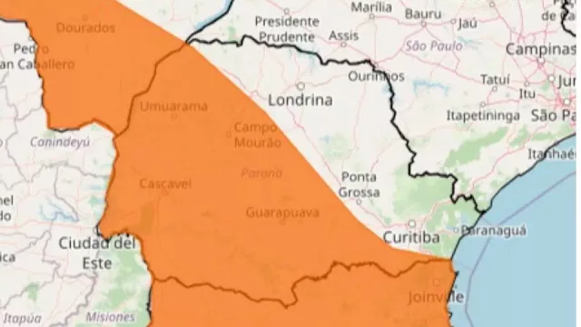 Paraná está sob alerta laranja para perigo de chuvas intensas