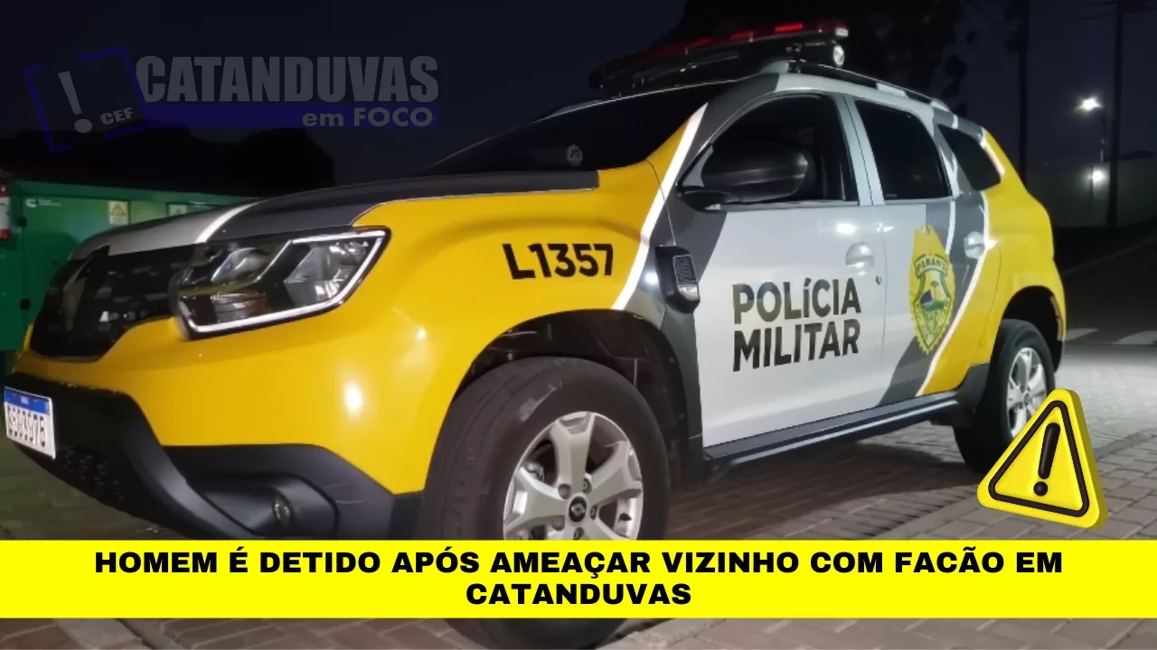 Homem é detido após ameaçar vizinho com facão em Catanduvas