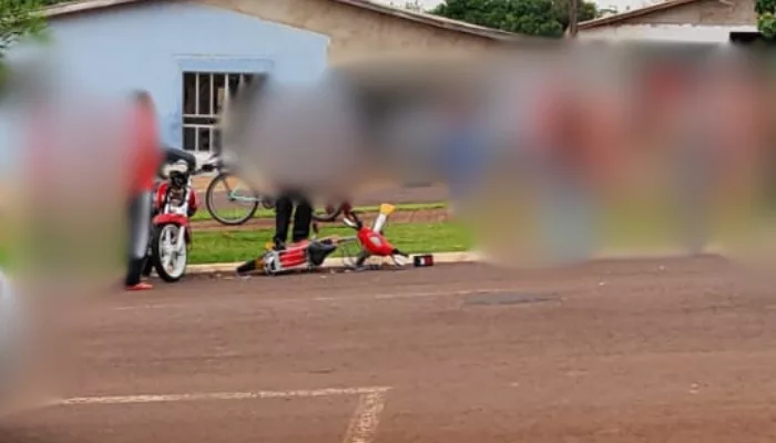 Acidente envolvendo motocicleta e bicicleta elétrica é registrado na Avenida Adolfo Chagas, em Catanduvas