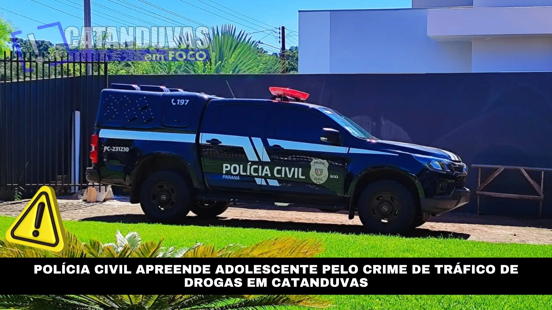 Polícia Civil apreende adolescente pelo crime de tráfico de drogas em Catanduvas